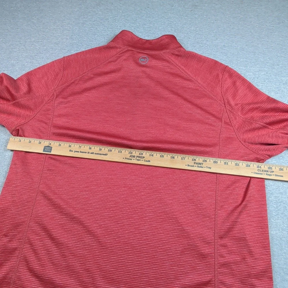 Vineyard Vines Performance Mens XL Red Striped Quarter Zip Pullover 1K001218